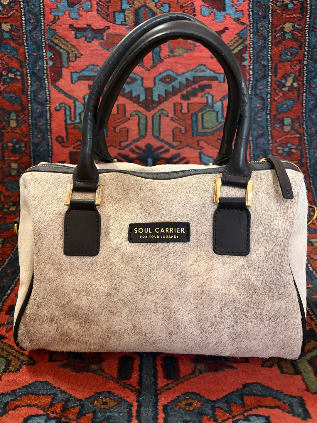 Cowhide carryall