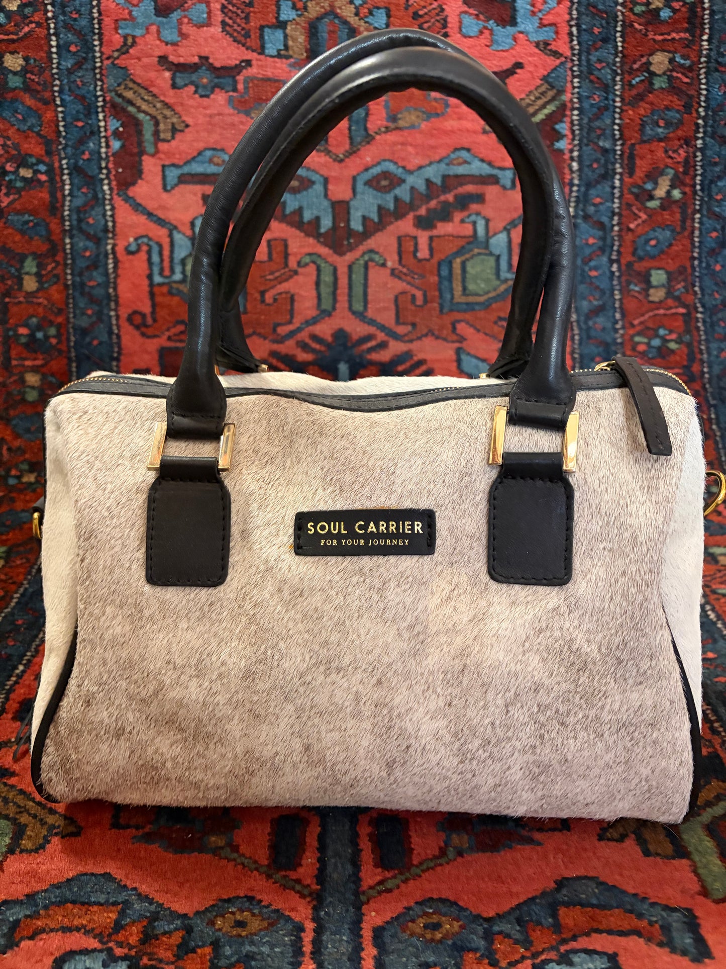 Cowhide carryall
